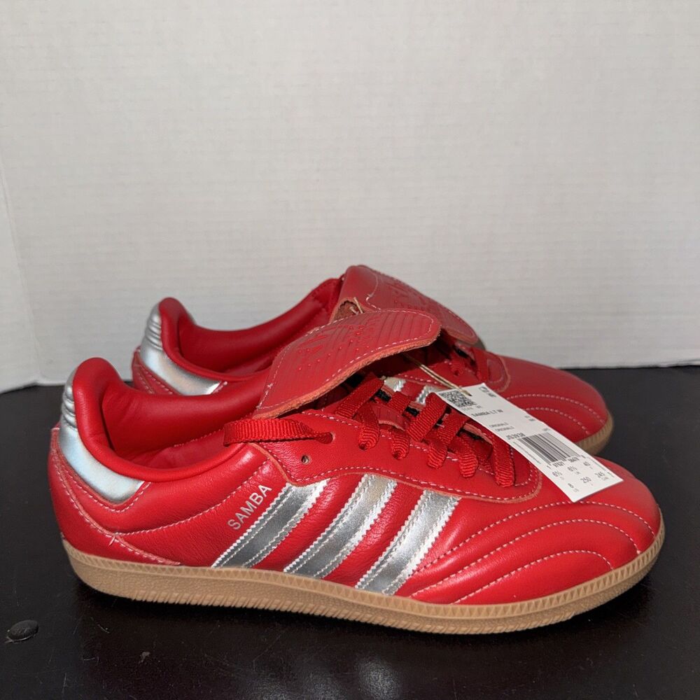adidas Samba LT W Scarlet Silver Metallic Size 8 Women's Sneakers Leather JS3938